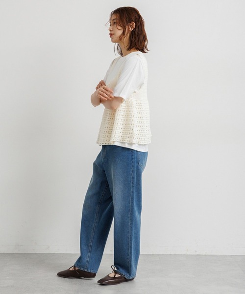 studio CLIP（スタディオクリップ）の「ニットビスチェ×Tシャツセット（Tシャツ/カットソー・レディース・ホワイト/ブラック/ライトブルー・FREE）」の19枚目の写真