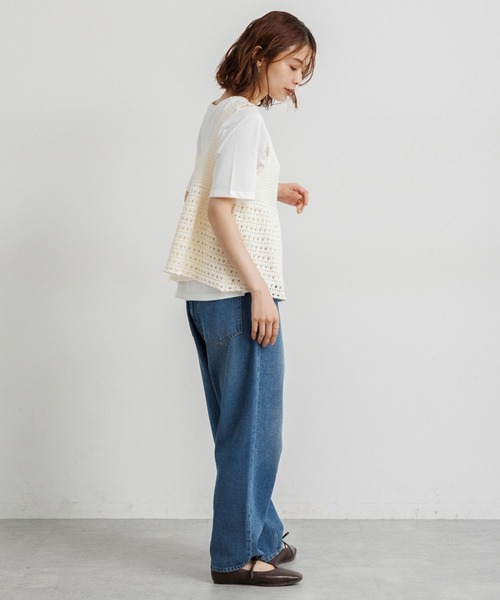 studio CLIP（スタディオクリップ）の「ニットビスチェ×Tシャツセット（Tシャツ/カットソー・レディース・ホワイト/ブラック/ライトブルー・FREE）」の20枚目の写真