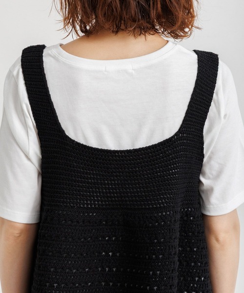 studio CLIP（スタディオクリップ）の「ニットビスチェ×Tシャツセット（Tシャツ/カットソー・レディース・ホワイト/ブラック/ライトブルー・FREE）」の6枚目の写真