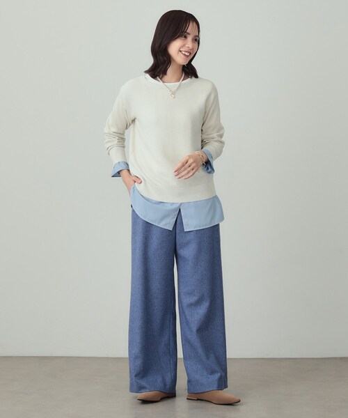 INDIVI（インディヴィ）の「【洗える／ラメ】ボートネックニット（ニット/セーター・レディース・ライトグレー系8/ボルドー/オフホワイト/ネイビー/ブルー系5・38/13/15 ）」の9枚目の写真