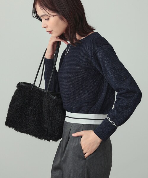 INDIVI（インディヴィ）の「【洗える／ラメ】ボートネックニット（ニット/セーター・レディース・ライトグレー系8/ボルドー/オフホワイト/ネイビー/ブルー系5・38/13/15 ）」の12枚目の写真