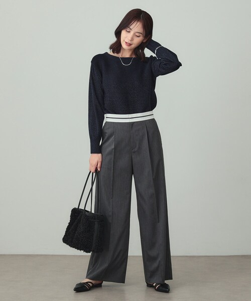 INDIVI（インディヴィ）の「【洗える／ラメ】ボートネックニット（ニット/セーター・レディース・ライトグレー系8/ボルドー/オフホワイト/ネイビー/ブルー系5・38/13/15 ）」の13枚目の写真