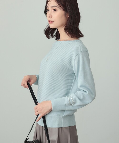 INDIVI（インディヴィ）の「【洗える／ラメ】ボートネックニット（ニット/セーター・レディース・ライトグレー系8/ボルドー/オフホワイト/ネイビー/ブルー系5・38/13/15 ）」の15枚目の写真