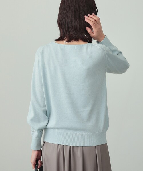 INDIVI（インディヴィ）の「【洗える／ラメ】ボートネックニット（ニット/セーター・レディース・ライトグレー系8/ボルドー/オフホワイト/ネイビー/ブルー系5・38/13/15 ）」の16枚目の写真