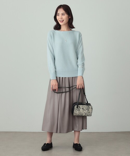 INDIVI（インディヴィ）の「【洗える／ラメ】ボートネックニット（ニット/セーター・レディース・ライトグレー系8/ボルドー/オフホワイト/ネイビー/ブルー系5・38/13/15 ）」の17枚目の写真