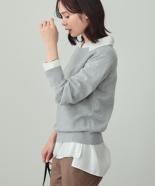 INDIVI（インディヴィ）の「【洗える／ラメ】ボートネックニット（ニット/セーター・レディース・ライトグレー系8/ボルドー/オフホワイト/ネイビー/ブルー系5・38/13/15 ）」の19枚目の写真