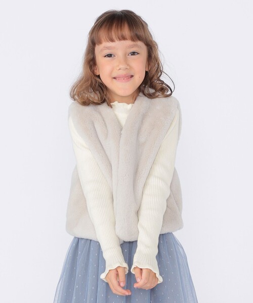 SHIPS（シップス）の「SHIPS KIDS:100～140cm / フェイクファー リバティ ベスト（ベスト・キッズ・ホワイト系その他/ベージュ系その他・MEDIUM/LARGE/SMALL）」の5枚目の写真