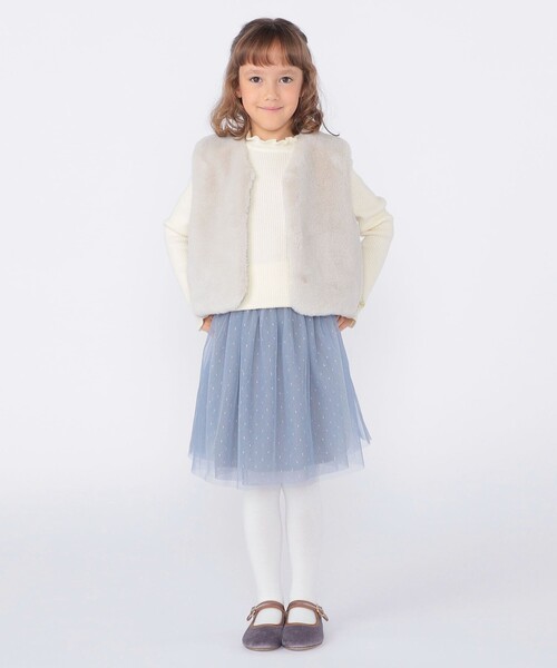 SHIPS（シップス）の「SHIPS KIDS:100～140cm / フェイクファー リバティ ベスト（ベスト・キッズ・ホワイト系その他/ベージュ系その他・MEDIUM/LARGE/SMALL）」の7枚目の写真