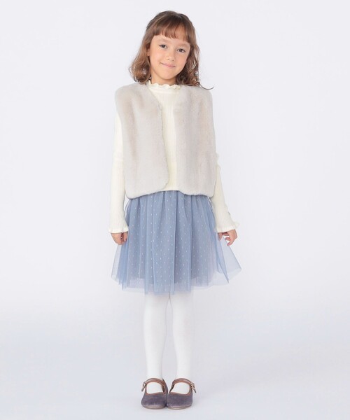 SHIPS（シップス）の「SHIPS KIDS:100～140cm / フェイクファー リバティ ベスト（ベスト・キッズ・ホワイト系その他/ベージュ系その他・MEDIUM/LARGE/SMALL）」の8枚目の写真