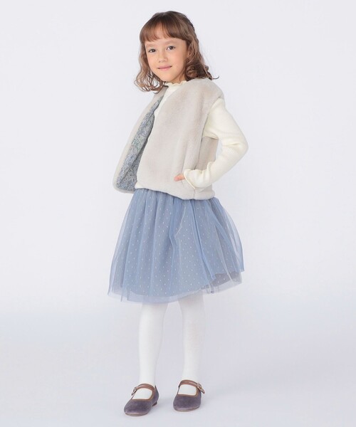 SHIPS（シップス）の「SHIPS KIDS:100～140cm / フェイクファー リバティ ベスト（ベスト・キッズ・ホワイト系その他/ベージュ系その他・MEDIUM/LARGE/SMALL）」の9枚目の写真
