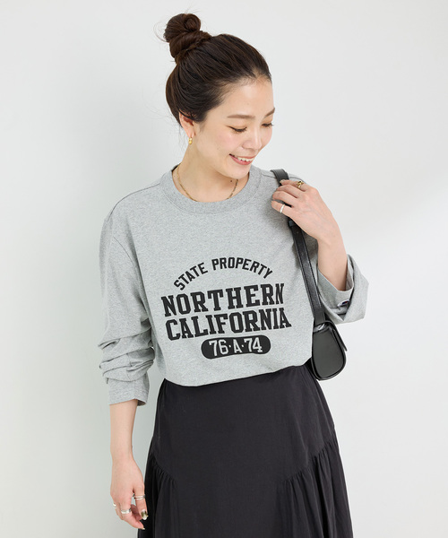 Champion(チャンピオン)の「Champion/チャンピオン 別注 20s/1 Jersey L/S T-SHIRT(Tシャツ/カットソー・レディース・ブラック/チャコールグレー/ホワイト/グリーン・FREE)」の21枚目の写真