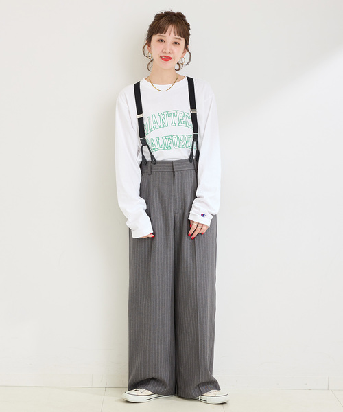 Champion(チャンピオン)の「Champion/チャンピオン 別注 20s/1 Jersey L/S T-SHIRT(Tシャツ/カットソー・レディース・ブラック/チャコールグレー/ホワイト/グリーン・FREE)」の6枚目の写真