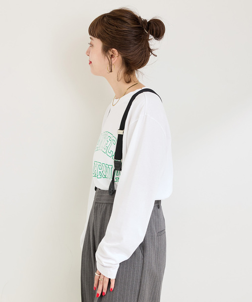 Champion(チャンピオン)の「Champion/チャンピオン 別注 20s/1 Jersey L/S T-SHIRT(Tシャツ/カットソー・レディース・ブラック/チャコールグレー/ホワイト/グリーン・FREE)」の10枚目の写真