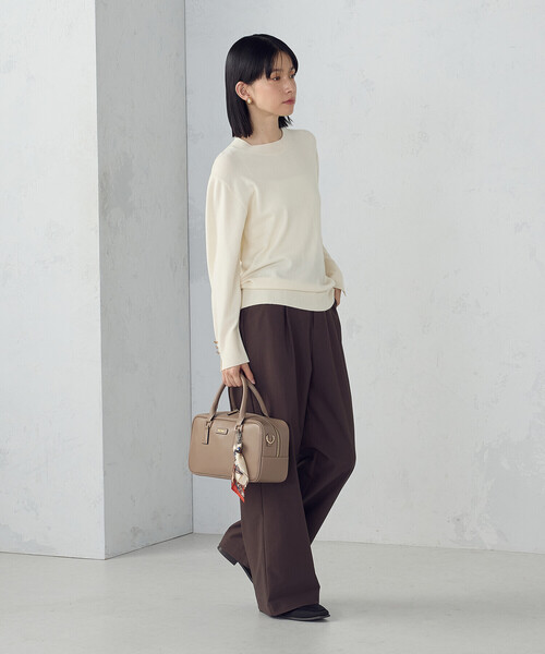 COMME CA ISM（コムサイズム）の「【ウォッシャブル】ベーシック　袖ボタンニット（ニット/セーター・レディース・ホワイト/ベージュ/レッド/ブラック・LARGE/MEDIUM）」の7枚目の写真