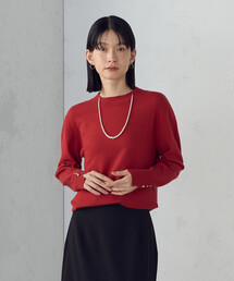 COMME CA ISM | 【ウォッシャブル】ベーシック　袖ボタンニット(ニット/セーター)