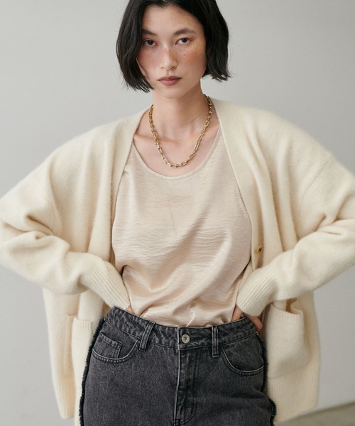 LARUTA（ラルータ）の「【LARUTA】[yurie推し] 前後2WAYレース＆サテンノースリセット（タンクトップ・レディース・ブラック/アイボリー・FREE）」の22枚目の写真