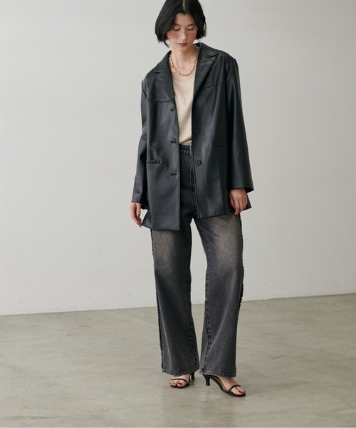LARUTA（ラルータ）の「【LARUTA】[yurie推し] 前後2WAYレース＆サテンノースリセット（タンクトップ・レディース・ブラック/アイボリー・FREE）」の20枚目の写真