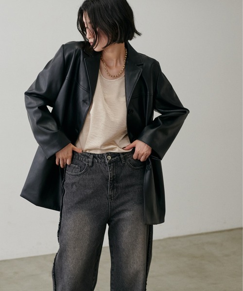 LARUTA（ラルータ）の「【LARUTA】[yurie推し] 前後2WAYレース＆サテンノースリセット（タンクトップ・レディース・ブラック/アイボリー・FREE）」の19枚目の写真