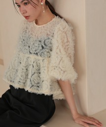 haremode | チュール オールインワン セットアップ 着回し 花柄 パンツドレス ワイドパンツ 結婚式 20代 30代 二次会 お呼ばれ 成人式 謝恩会 パーティードレス オケージョンドレス(ドレス)