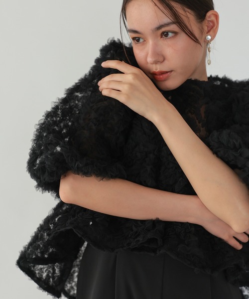 haremode（ハレモード）の「ペタルテクスチャーオールインワンドレス（ドレス・レディース・ベージュ/ピンク/ブラック・S/M）」の4枚目の写真