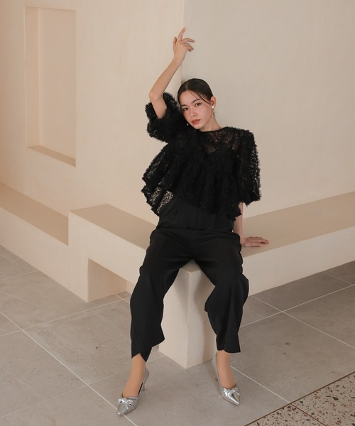 haremode（ハレモード）の「ペタルテクスチャーオールインワンドレス（ドレス・レディース・ベージュ/ピンク/ブラック・S/M）」の6枚目の写真