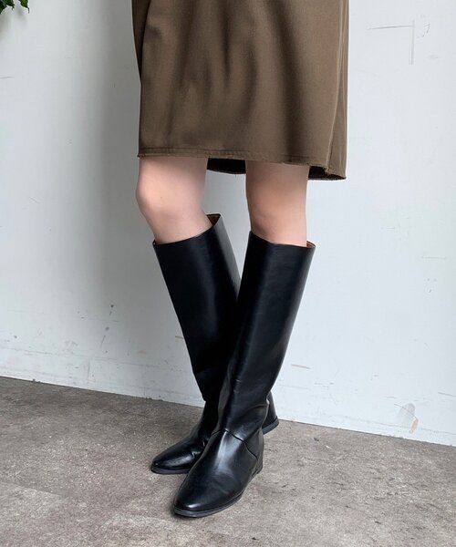 DouDou（ドゥドゥ）の「インヒールロングブーツ（ブーツ・レディース・ブラック・SMALL/MEDIUM/LARGE）」の2枚目の写真