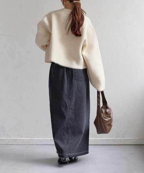 Thevon(ゼボン)の「GOLDボタンニットジャケット(ブルゾン・レディース・アイボリー/グレー/キャメル・FREE)」の10枚目の写真