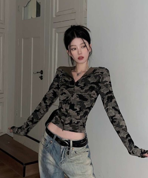 almo（アルモ）の「【LAMPOON】迷彩タイトパーカー（パーカー・レディース・グリーン・SMALL/MEDIUM/LARGE）」の3枚目の写真