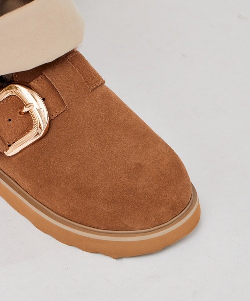 MOHI/モヒ ファーデザイン ボリュームソール ムートンサンダル 厚底