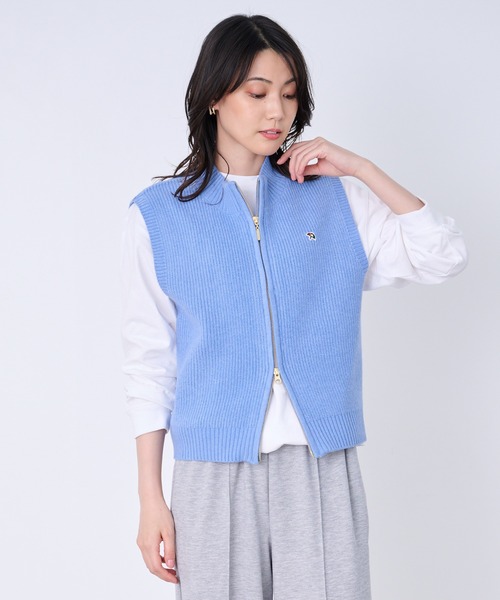 Arnold Palmer（アーノルドパーマー）の「ダブルオープンジップ ニットベスト（ベスト・レディース・スカイブルー/ブラック/アイボリー・L/M/S）」の3枚目の写真