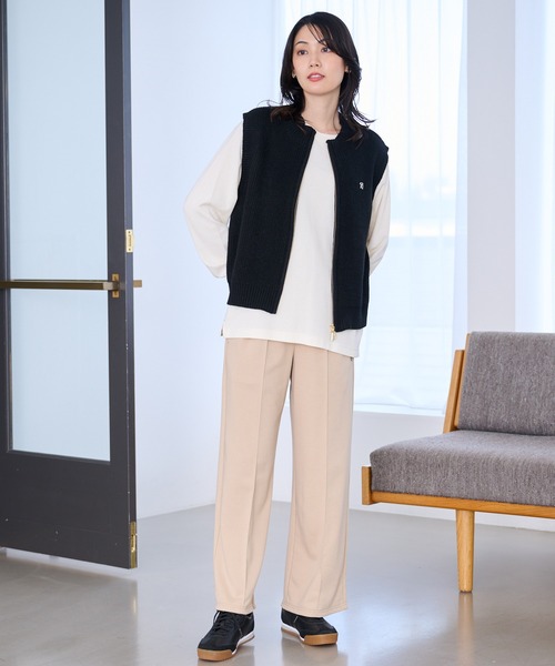 Arnold Palmer（アーノルドパーマー）の「ダブルオープンジップ ニットベスト（ベスト・レディース・スカイブルー/ブラック/アイボリー・L/M/S）」の6枚目の写真