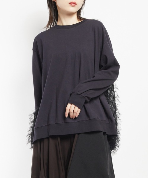 gomme(ゴム)の「20/-天竺 BバルーンT(Tシャツ/カットソー・レディース・ホワイト/ブラック/ネイビー・MEDIUM)」の3枚目の写真