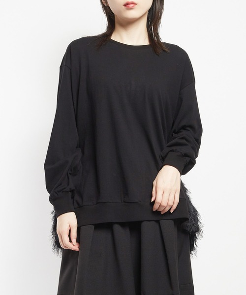 gomme(ゴム)の「20/-天竺 BバルーンT(Tシャツ/カットソー・レディース・ホワイト/ブラック/ネイビー・MEDIUM)」の2枚目の写真