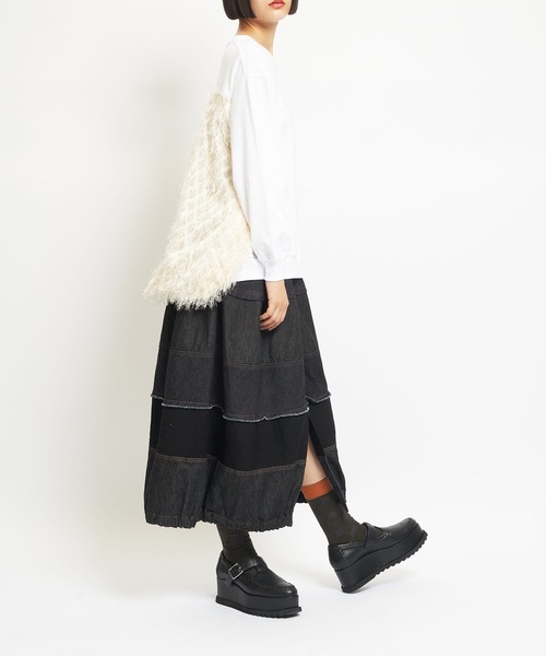 gomme(ゴム)の「20/-天竺 BバルーンT(Tシャツ/カットソー・レディース・ホワイト/ブラック/ネイビー・MEDIUM)」の6枚目の写真