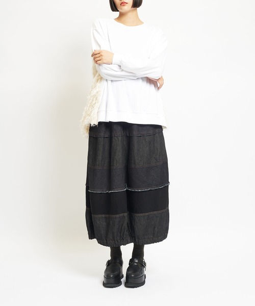 gomme(ゴム)の「20/-天竺 BバルーンT(Tシャツ/カットソー・レディース・ホワイト/ブラック/ネイビー・MEDIUM)」の5枚目の写真