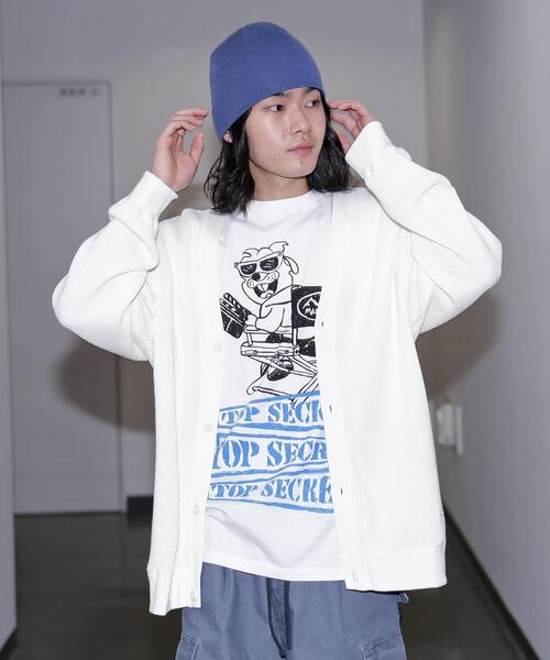 MANASTASH（マナスタッシュ）の「MANASTASH/マナスタッシュ/HEAVY SNUG THERMAL CARDIGAN（カーディガン/ボレロ・メンズ・ブラック/ワイン/ホワイト/ライトグレー・L/M/S/XL）」の19枚目の写真