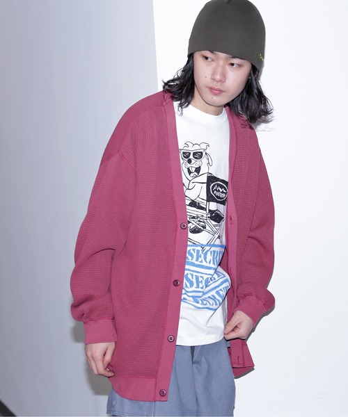 MANASTASH（マナスタッシュ）の「MANASTASH/マナスタッシュ/HEAVY SNUG THERMAL CARDIGAN（カーディガン/ボレロ・メンズ・ブラック/ワイン/ホワイト/ライトグレー・L/M/S/XL）」の4枚目の写真