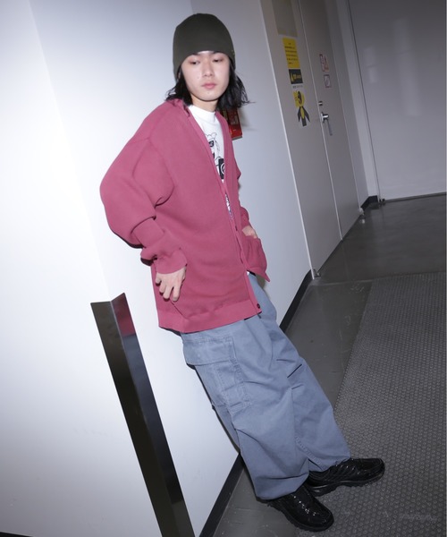 MANASTASH（マナスタッシュ）の「MANASTASH/マナスタッシュ/HEAVY SNUG THERMAL CARDIGAN（カーディガン/ボレロ・メンズ・ブラック/ワイン/ホワイト/ライトグレー・L/M/S/XL）」の8枚目の写真