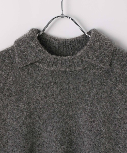 LEPSIM（レプシィム）の「5ゲージ襟レイヤープルオーバー　595637（ニット/セーター・レディース・ライトベージュ/イエロー系その他/チャコールグレー・FREE）」の5枚目の写真