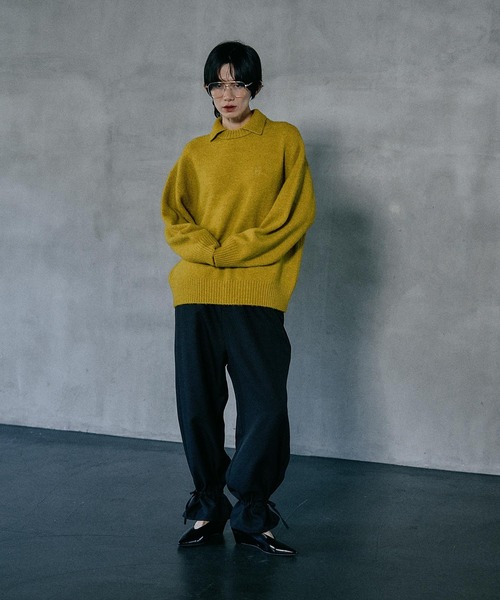 LEPSIM（レプシィム）の「5ゲージ襟レイヤープルオーバー　595637（ニット/セーター・レディース・ライトベージュ/イエロー系その他/チャコールグレー・FREE）」の18枚目の写真