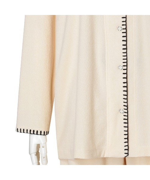 KID BLUE(キッドブルー)の「キッドブルー -ブランケットパイル -長袖パジャマ -KNCK528 -kidblue(ルームウェア/パジャマ・レディース・アイボリー/グレー・M)」の6枚目の写真