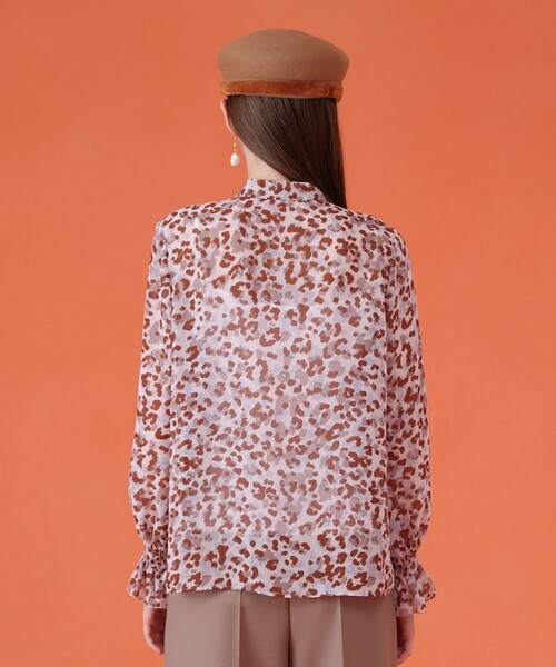 レオパードプリントリボンタイブラウス（シャツ/ブラウス）｜ANAYI