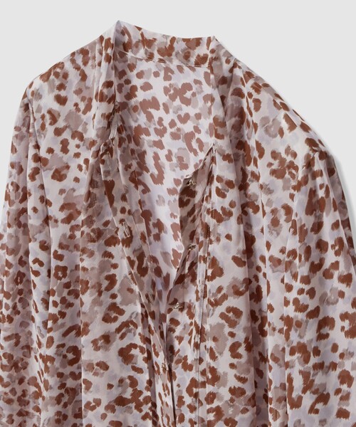 レオパードプリントリボンタイブラウス（シャツ/ブラウス）｜ANAYI