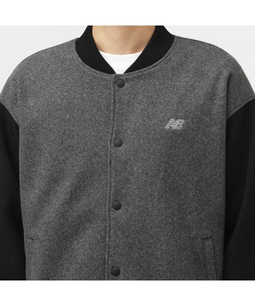 NEW BALANCE(ニューバランス)の「【別注】ニューバランス New Balance THE CITY ウールライクメルトンボンバージャケット 限定コラボ(ブルゾン・メンズ・ブラック/グレー・LL/S/M/L)」の9枚目の写真