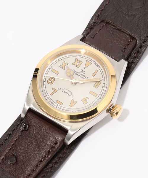 VAGUE WATCH CO.(ヴォーグウォッチカンパニー)の「【別注】VAGUE WATCH Vabble Combi オーストリッチベルト オートマチックウォッチ(アナログ腕時計・メンズ・シルバーグレー・FREE)」の4枚目の写真