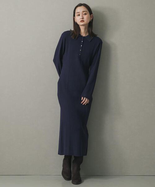 SENSE OF PLACE by URBAN RESEARCH（センスオブプレイスバイアーバンリサーチ）の「エリツキリブニットワンピース（ワンピース・レディース・モカ/イエロー/ネイビー/グレー・ONE）」の6枚目の写真