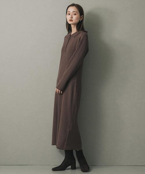 SENSE OF PLACE by URBAN RESEARCH（センスオブプレイスバイアーバンリサーチ）の「エリツキリブニットワンピース（ワンピース・レディース・モカ/イエロー/ネイビー/グレー・ONE）」の14枚目の写真