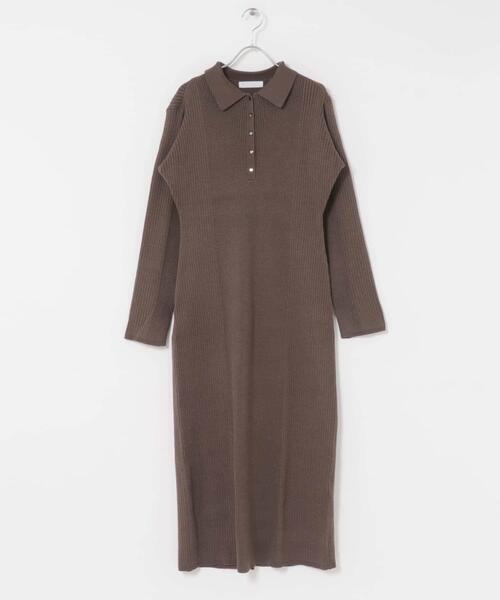 SENSE OF PLACE by URBAN RESEARCH（センスオブプレイスバイアーバンリサーチ）の「エリツキリブニットワンピース（ワンピース・レディース・モカ/イエロー/ネイビー/グレー・ONE）」の17枚目の写真