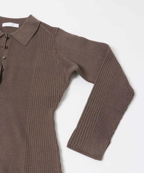 SENSE OF PLACE by URBAN RESEARCH（センスオブプレイスバイアーバンリサーチ）の「エリツキリブニットワンピース（ワンピース・レディース・モカ/イエロー/ネイビー/グレー・ONE）」の19枚目の写真