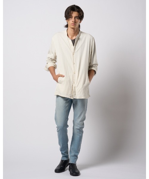 wjk(ダヴルジェイケイ)の「band collar shirt coat(シャツ/ブラウス・メンズ・ブラック/グレイッシュベージュ/オフホワイト・SMALL/MEDIUM/LARGE/X-LARGE)」の17枚目の写真